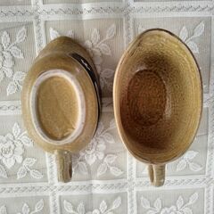 小皿　取っ手付き　ウサギの絵の画像