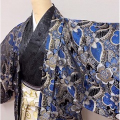 成人式用 男性袴 1式フルセット 派手 柄 お洒落 着物 羽織り 新品 未使用品の画像