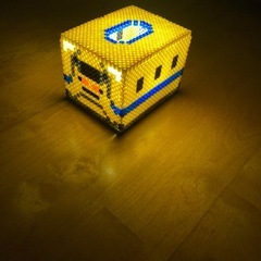 アイロンビーズ ドクターイエローのポケットティッシュケースの画像