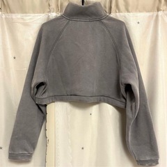 Lサイズ クロップド丈 スウェットハーフジップの画像