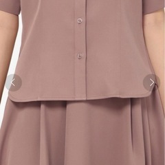 未使用　ミッシュマッシュ　パフ袖シャツスカートセットアップ　モカの画像