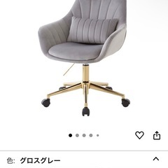 デスクチェア ベロア グレーの画像