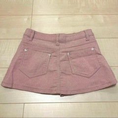 140cm コーデュロイ ピンク ミニスカートの画像