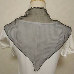 ストール　ブラック×シワ加工①の画像