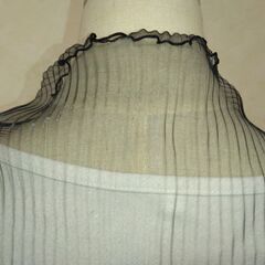 ストール　ブラック×シワ加工①の画像
