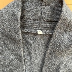 無印良品　 ニットロングカーディガン　ネイビー　Lの画像