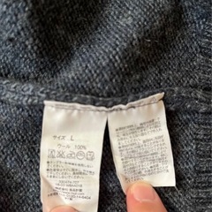 無印良品　 ニットロングカーディガン　ネイビー　Lの画像