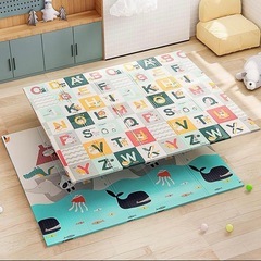 【新品】プレイマット 布絵本 マイルストーンカード　クッションマット 防水 200x180cm×1cmの画像