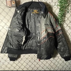 YAMAHA ヤマハ ライダースジャケット 革ジャン 牛革の画像