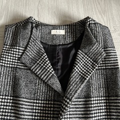 チェックコート　ジレ　ノースリーブの画像