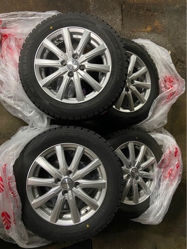 美品23年 185/60R15 スタッドレスタイヤ ホイール付 ダンロップ 4本