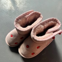キッズブーツ ピンク いちご 15cmの画像