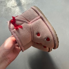 キッズブーツ ピンク いちご 15cmの画像