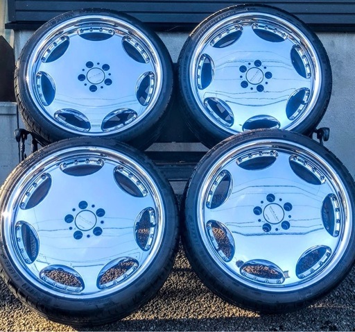 シャレン　廃盤　レア品　20インチ　メッキ　美品　8.5J　4本通し　ＡX　深リム　当時物　セダン　ミニバン