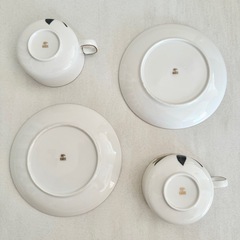 【ネット決済・配送】 香蘭社　カップアンドソーサー　カップ&ソーサー　昭和レトロ　花柄　フラット　超レア　激レア　希少　60年前のヴィンテージ品　2客セット　ペア　カップル　の画像