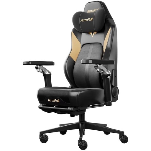組立済み　未使用品 AutoFull M6 ゲーミングチェア 通風と加熱座面 360°アームレスト 幅広座面 オットマン付 椅子「AUTO」可動式ランバーサポート 160°リクライニング 通気性PUレザー ソファー座り心地 人間工学の王道 おしゃれ ブラック