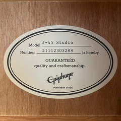 Epiphone アコギ  J-45 studio
の画像