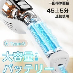 【新品】掃除機 コードレス 強力吸引 自立式 LEDライト 軽量 スティック クリーナーの画像