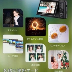 【新品】5K録画 デジタルカメラ スマホに送れる デジカメ 7500万画素 Wi-Fiの画像