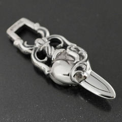 クロムハーツ/ダガーハートペンダント/ルビーパヴェ/新品加工/インボイス/CHROME HEARTSの画像