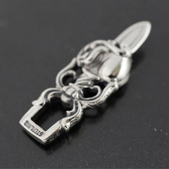 クロムハーツ/ダガーハートペンダント/ルビーパヴェ/新品加工/インボイス/CHROME HEARTSの画像