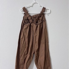 プレイウェア 綿100% お砂場着 80-100cm キャメル 調整可能の画像