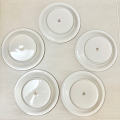 【ネット決済・配送】  未使用美品　香蘭社　お皿　5枚セット　デザート　スウィーツ　プレート　花柄　金縁の画像