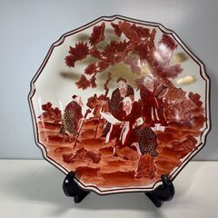 ▲九谷焼 陶秀造 飾り皿 皿立て付き 共箱  大皿の画像