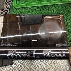 2021年製　山善　2口IH調理器　YEM-W1456(B)の画像