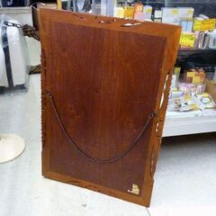 ☆大塚家具 ウォールミラー 壁掛け鏡 縦890mm 横610mm M-4L 花梨 壁鏡 彫刻 カガミ 札幌市 豊平区 平岸店の画像