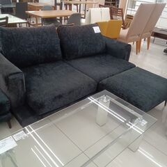 ★リユースのサカイ日立店★HJ8104 ARMONIA ２人掛けソファ（オットマン付き） ブラック H59×D162×W197 クリーニング済み の画像