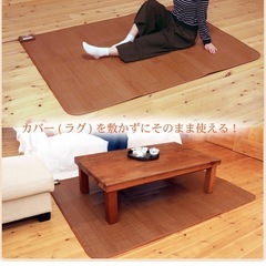 ほぼ新品！ライフジョイ ホットカーペット 1.5畳 フローリング調 電気カーペット 128cm×176cm の画像