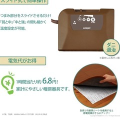 ほぼ新品！ライフジョイ ホットカーペット 1.5畳 フローリング調 電気カーペット 128cm×176cm の画像