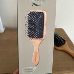豚毛ブラシ 頭皮ケア 艶髪 くせ毛 豚毛　小顔　髪質改善　マッサージヘアブラシの画像