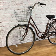 【10/31まで決算セール¥3000値引中】【大人用】整備済 サイモト 27型ハシゴ 中古自転車 茶色 <自転車のオオムラ 静岡店>の画像