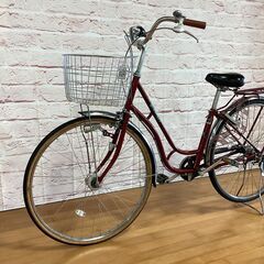 【10/31まで決算セール¥3000値引中】【大人用】整備済 サイモト 27型ハシゴ 中古自転車 赤色 <自転車のオオムラ 静岡店>の画像