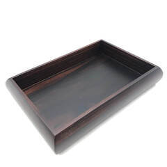 ss7810　唐木 葉書入 黒檀 木製 手許箱 小物入れ 高級感 文房具入れ 小箱 整理箱 トレー レターケース 手紙 はがき はがき入れ 中古の画像