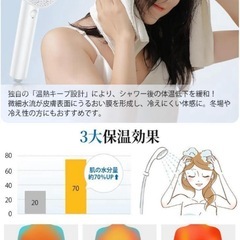 【新品】シャワーヘッド マイクロナノバブル 高水圧 塩素除去 節水 毛穴 美肌 保湿の画像