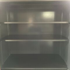 木目キャビネット コクヨ 鍵付 フラットスライド 上下分割 書庫 整理★S3332Aの画像