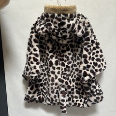 豹柄　厚手　子供　ポンチョ　耳　しっぽ　の画像