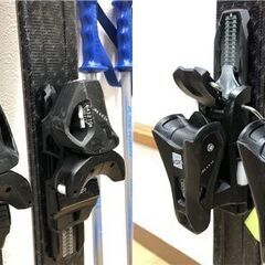 ss7996　ハート ジュニアスキー 3点セット 137cm ブラック ケース付き HERT QUEST STD スキー板 ビンディング ストック カービングスキー 子供用 スキー板 金具付き ジュニア用スキー 中古の画像