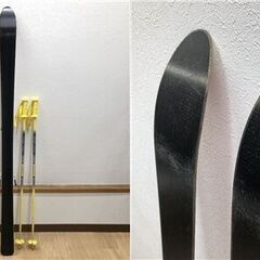 ss7997　サロモン ジュニアスキー 3点セット L140cm カラフル SALOMON CROSSMAX T スキー板 ビンディング ストック カービングスキー スキー板 金具付き ジュニア用スキーセット 中古の画像