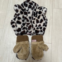 新品　キッズ　ファー　帽子　手袋　セットの画像