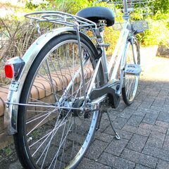 中古自転車 Panasonic ママチャリ 自転車 内装3段ギア 26インチ LEDオートライト シルバー 通勤 通学 近所のお出掛けなどにの画像