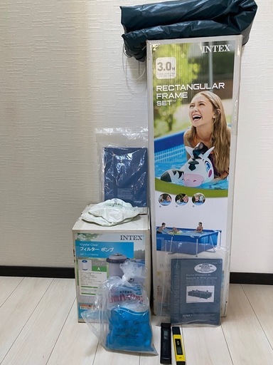 ジャンク品　INTEX ビニールプール　3×2×0.75m