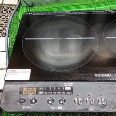 2022年製　アイリスオーヤマ　2口IHコンロ　IHK-W13S-Bの画像
