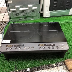 2022年製　アイリスオーヤマ　2口IHコンロ　IHK-W13S-Bの画像