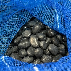 A624◇黒玉石◇黒玉砂利◇重さ約36kgまとめて◇庭石の画像