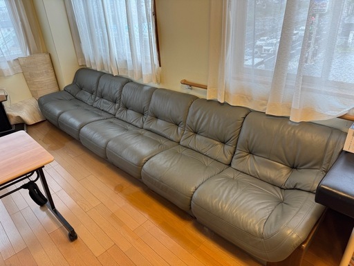 【カリモク 本革ソファ 6脚セット（コーナー対応）】