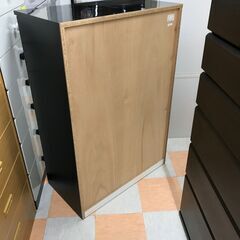 【ジャングルジャングル石川金沢店】  5段チェスト 黒 W80×D45×H117 クリーニング済み												の画像